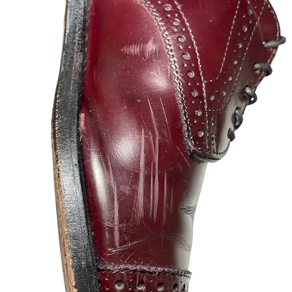 Allen Edmonds SANFORD Burgundy Leather Cap Toe‎ Oxford Dress Shoes 5237 Size 9D